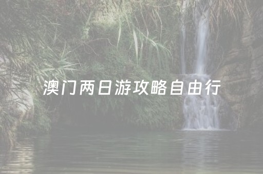 澳门两日游攻略自由行（香港澳门旅游6天5晚）