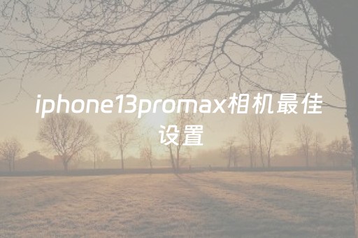 iphone13promax相机最佳设置（13pro max相机设置）