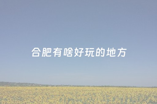 合肥有啥好玩的地方（合肥旅游攻略必玩的景点）