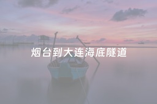 烟台到大连海底隧道（烟台到大连海底隧道施工了吗）