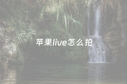 苹果live怎么拍（苹果live怎么拍的时间长）