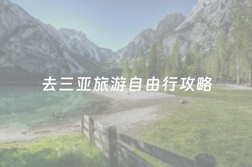 去三亚旅游自由行攻略（去三亚旅游自由行攻略）