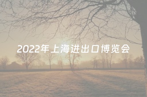 2022年上海进出口博览会（上海进出口博览会
时间表放假）