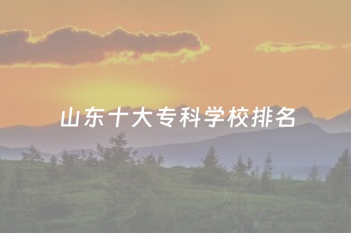 山东十大专科学校排名（山东十大专科学校排名及分数线）