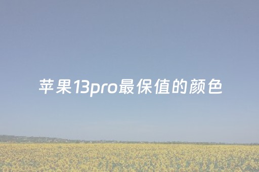 苹果13pro最保值的颜色（苹果13pro哪种颜色价格最低）