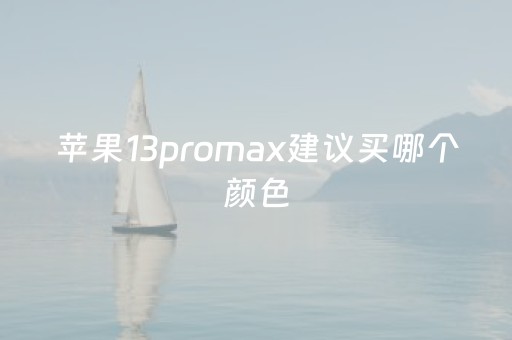 苹果13promax建议买哪个颜色（苹果13promax建议买哪个颜色最保值）