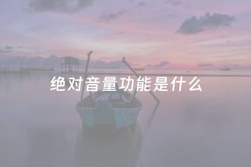 绝对音量功能是什么（绝对音量功能是什么意思）