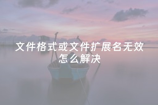 文件格式或文件扩展名无效怎么解决（文件格式或文件扩展名无效怎么解决windows7）