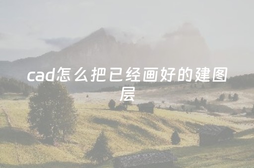 cad怎么把已经画好的建图层（cad画完的图怎么设成图层）