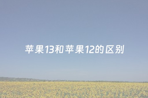 苹果13和苹果12的区别（苹果13和苹果12的区别苹果14）