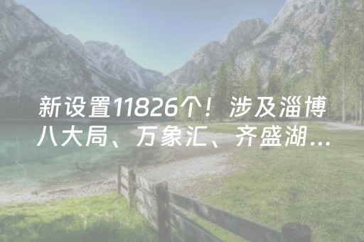 新设置11826个！涉及淄博八大局、万象汇、齐盛湖……