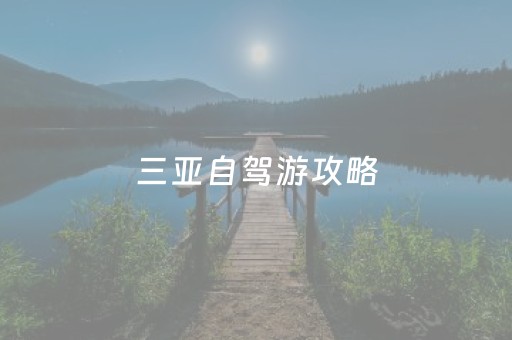 三亚自驾游攻略（成都到三亚自驾游攻略）