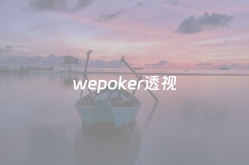 wepoker透视（wepoker透视挂试用版）