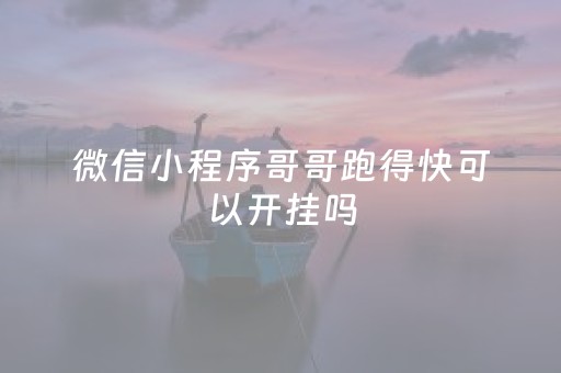 微信小程序哥哥跑得快可以开挂吗（微信哥哥跑得快有没有挂）