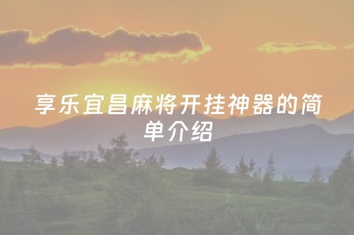 享乐宜昌麻将开挂神器的简单介绍