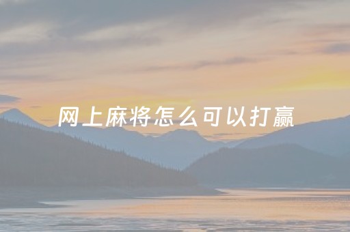 网上麻将怎么可以打赢（网上麻将的技巧）