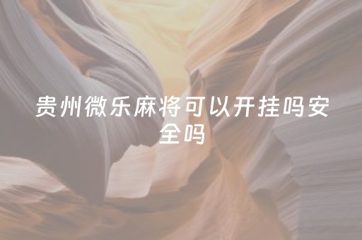 贵州微乐麻将可以开挂吗安全吗（微乐麻将贵阳捉麻将开挂）