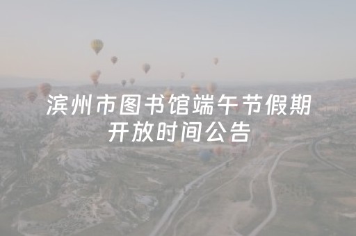 滨州市图书馆端午节假期开放时间公告