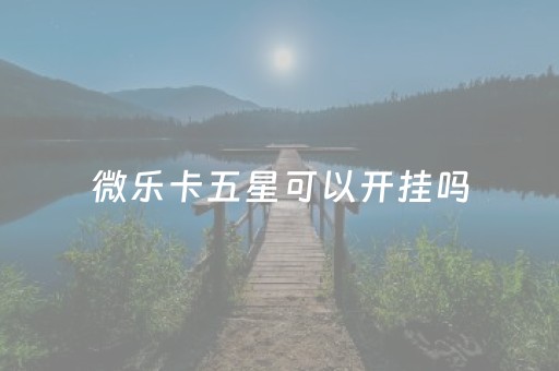 微乐卡五星可以开挂吗（微乐卡五星可以开挂吗?）