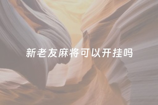 新老友麻将可以开挂吗（新老友麻将可以开挂吗文章）