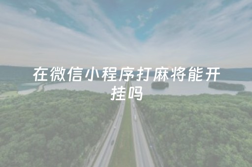 在微信小程序打麻将能开挂吗（微信小程序打麻将可以开挂嘛）