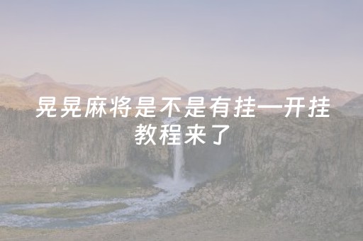 晃晃麻将是不是有挂—开挂教程来了（晃晃麻将规则图片）