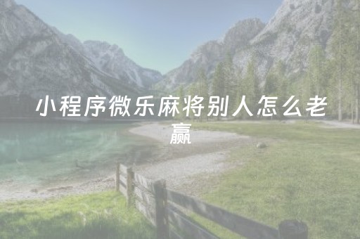 小程序微乐麻将别人怎么老赢（微信小程序微乐麻将怎么能赢）