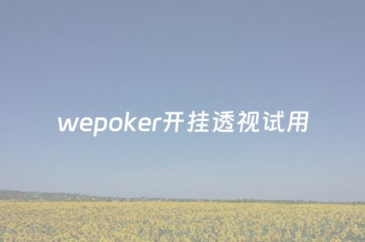 wepoker开挂透视试用（wepoker透视挂辅助）