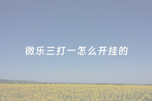 微乐三打一怎么开挂的（微乐三打一如何来好牌）