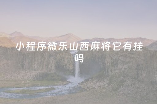 小程序微乐山西麻将它有挂吗（微信微乐山西麻将开挂）