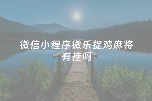 微信小程序微乐捉鸡麻将有挂吗（微信小程序微乐捉鸡麻将开挂方法）