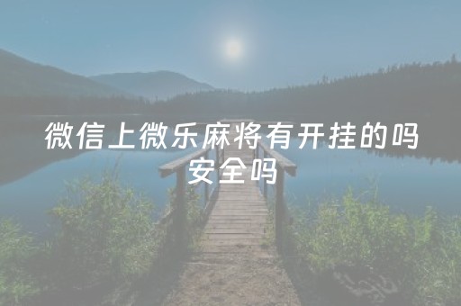 微信上微乐麻将有开挂的吗安全吗（微信上微乐麻将有开挂的吗安全吗可靠吗）