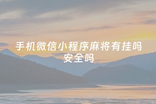 手机微信小程序麻将有挂吗安全吗（手机微信小程序麻将有挂吗安全吗苹果）