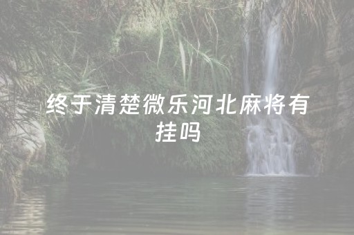 终于清楚微乐河北麻将有挂吗（微乐河北麻将有规律吗）