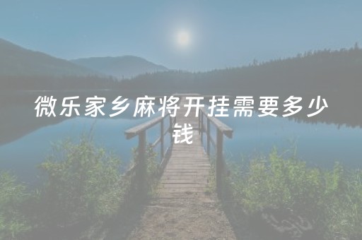 微乐家乡麻将开挂需要多少钱（微乐家乡麻将开挂教程）