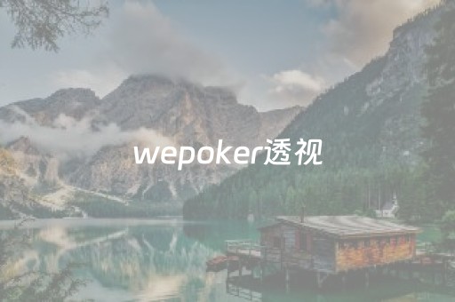 wepoker透视（wepoker透视）