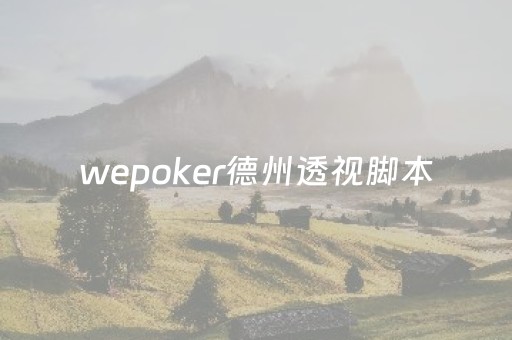 wepoker德州透视脚本（wepoker德州辅助挂）