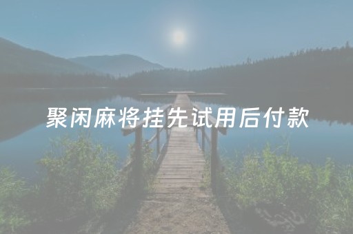 聚闲麻将挂先试用后付款（聚闲麻将）