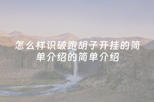 怎么样识破跑胡子开挂的简单介绍的简单介绍