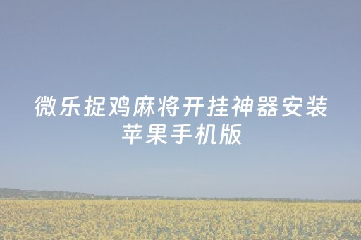 微乐捉鸡麻将开挂神器安装苹果手机版（微乐捉鸡打麻将开挂方法免费）