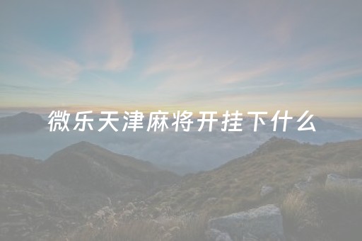 微乐天津麻将开挂下什么（微乐天津麻将有挂吗）