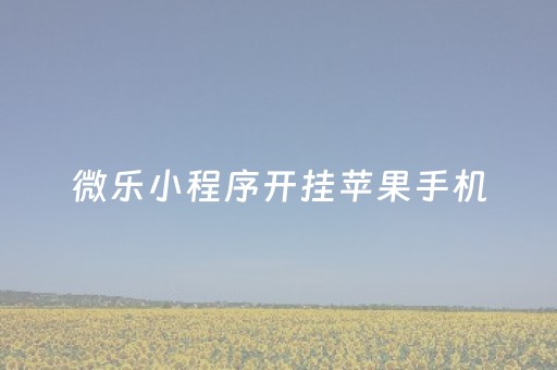 微乐小程序开挂苹果手机（微乐小程序万能开挂器免费）