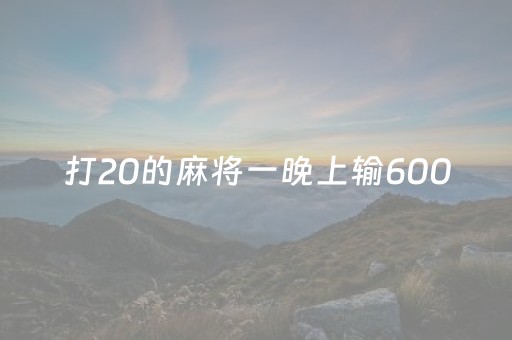 打20的麻将一晚上输6000（打麻将一晚上输好几万）