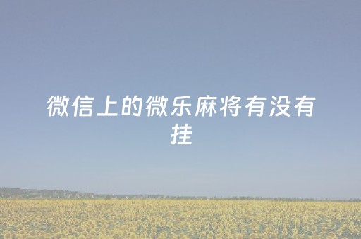 微信上的微乐麻将有没有挂（微信微乐麻将开挂什么）