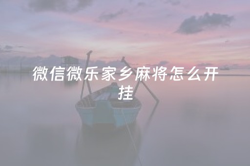 微信微乐家乡麻将怎么开挂（微信微乐家乡麻将必赢神器）