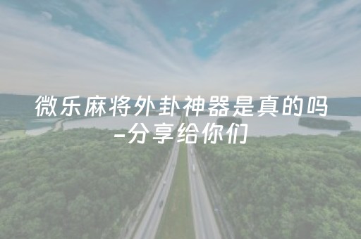 微乐麻将外卦神器是真的吗-分享给你们（微信小程序微乐麻将外卦神器安装）