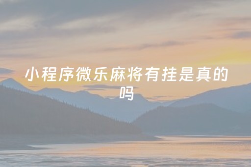 小程序微乐麻将有挂是真的吗（小程序微乐麻将到底有挂吗）