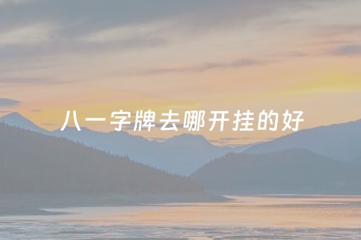 八一字牌去哪开挂的好（八一字牌规则）