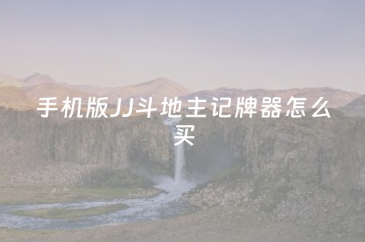 手机版JJ斗地主记牌器怎么买（手机版JJ斗地主记牌器怎么买）