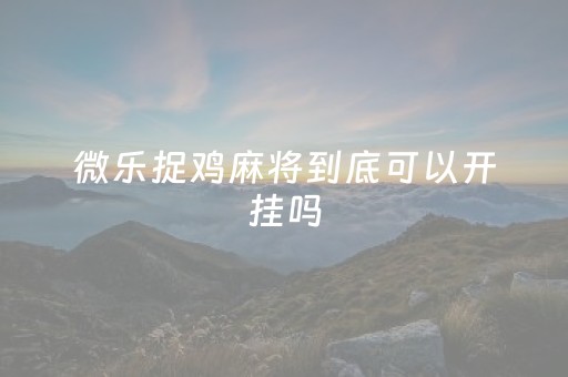 微乐捉鸡麻将到底可以开挂吗（微乐捉鸡麻将开挂神器安装）